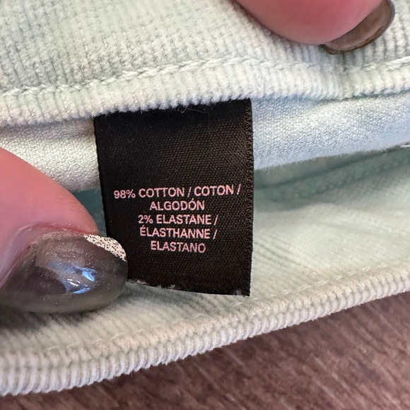 Victoria's Secret Boyfriend Short Corduroy Lace Up Blue Acid Wash Size 8 - Picture 10 of 13